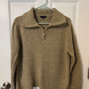 Women’s Tan Quarter-Zip Sweater
